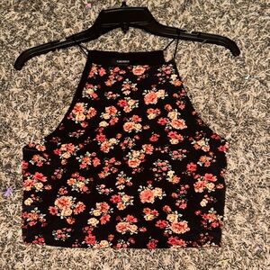 Floral Black Top by Forever 21